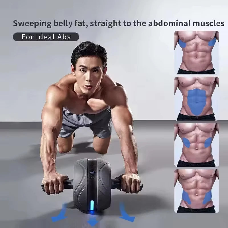 Ab Wheel Roller ABS Steel Anti Slip Ergonomic Handle Core Strength Muscle Endurance Home