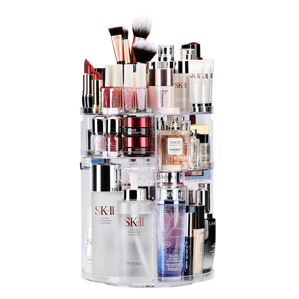 Makeup Storage Box Transparent Acrylic Cosmetic Stand Rotating 360 Makeup Storage