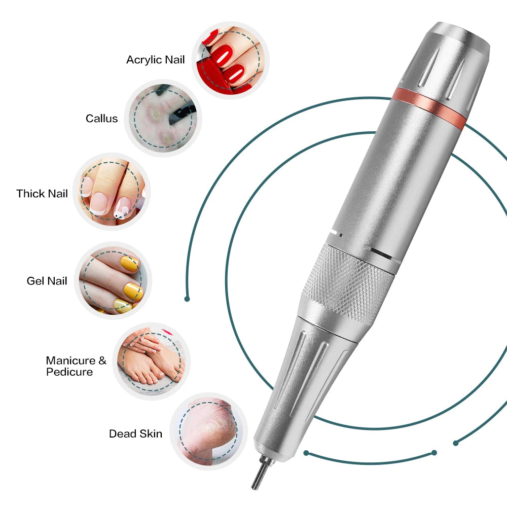 New Innovative Arrival Professional Coreless Motor Rechargeable Portable Electric Nail