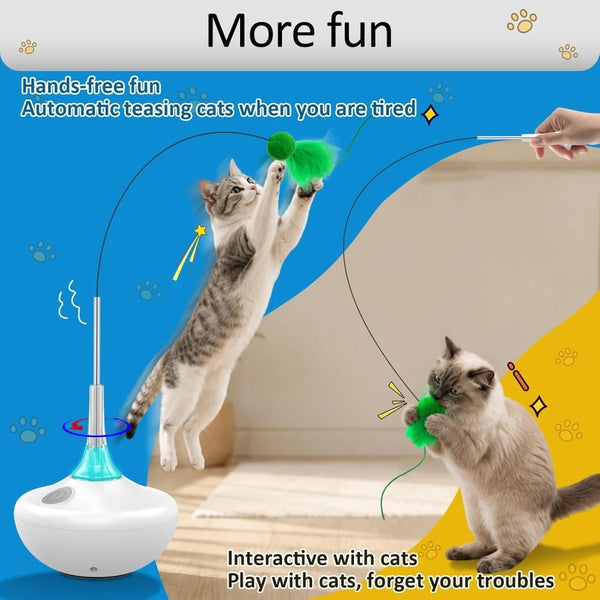 Interactive Rechargeable Cat Toy with Touch Activation & Automatic Spin 26-Inch Extra