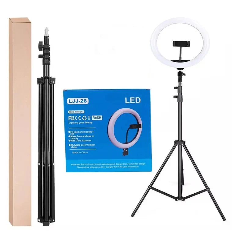 LED Ring Light 10 Inch 26CM Live Broadcast & Video Lamp with 2.1m Tripod Three-Color