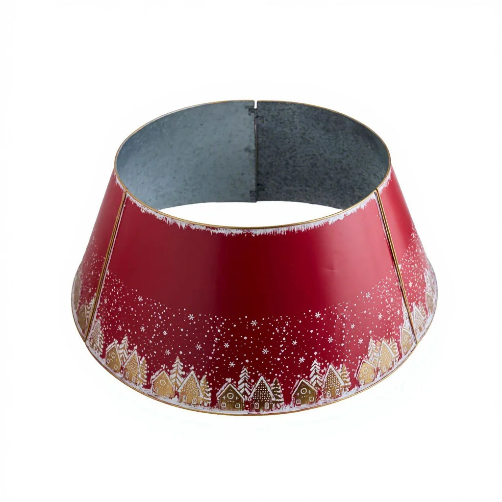 Iron Christmas Tree Base Collar & Ring Decorative Fence for Indoor/Outdoor Holiday Home