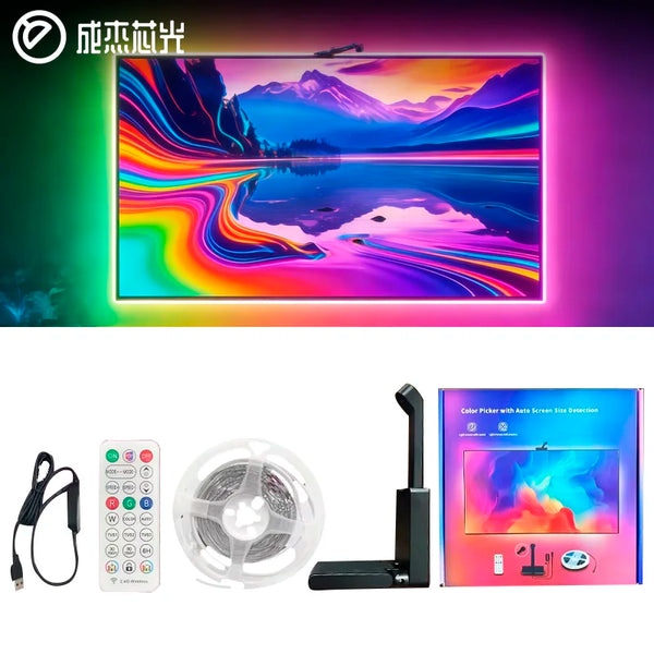 5V TV Sync Backlight, USB Plug-and-Play Self-Adhesive LED Strip, Flicker-Free Eye-Caring