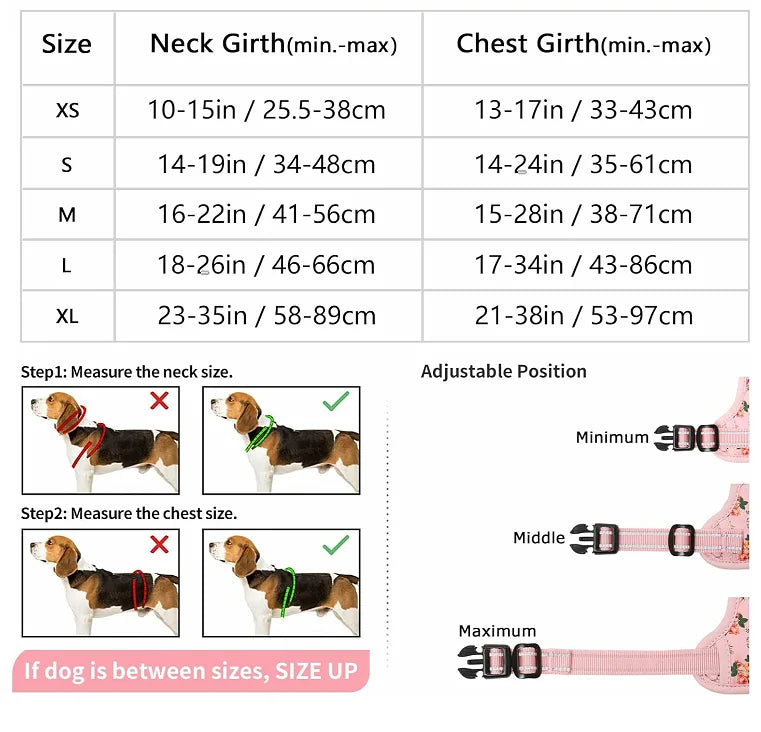 Adjustable Reflective Nylon Dog Harness with Safety Buckle No Pull Pet Vest Harness