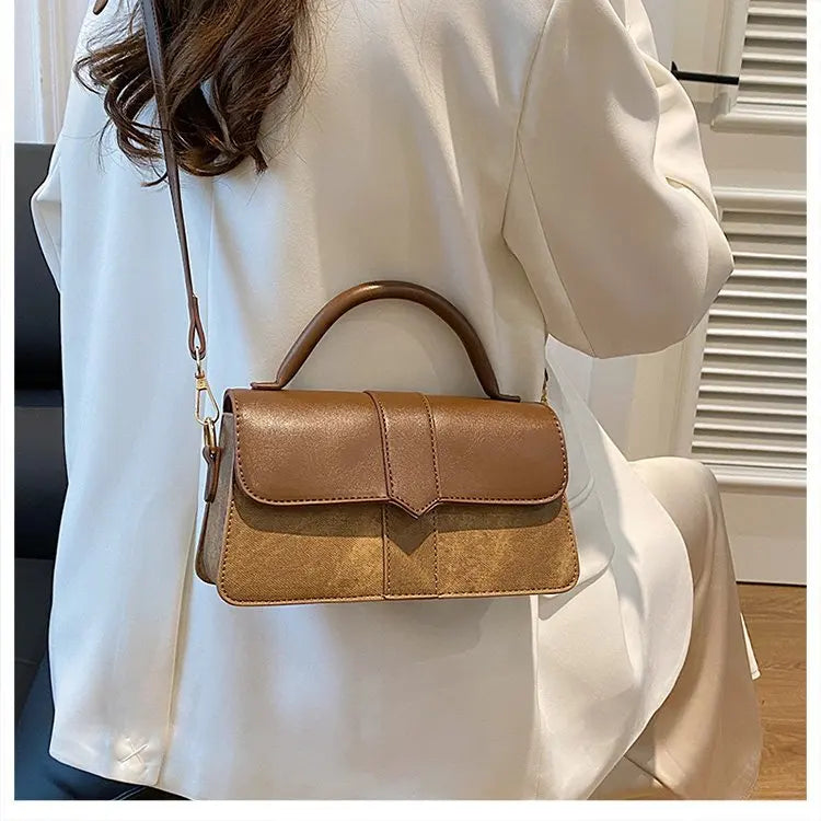 Classic Design Luxury Style Women'S Small Flap Crossbody Bag PU Leather Top Handle Bag