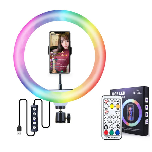 Dimmable 10 Inch 16 Color Photography Lighting Led RGB Circle Ringlights,Ring Light 360