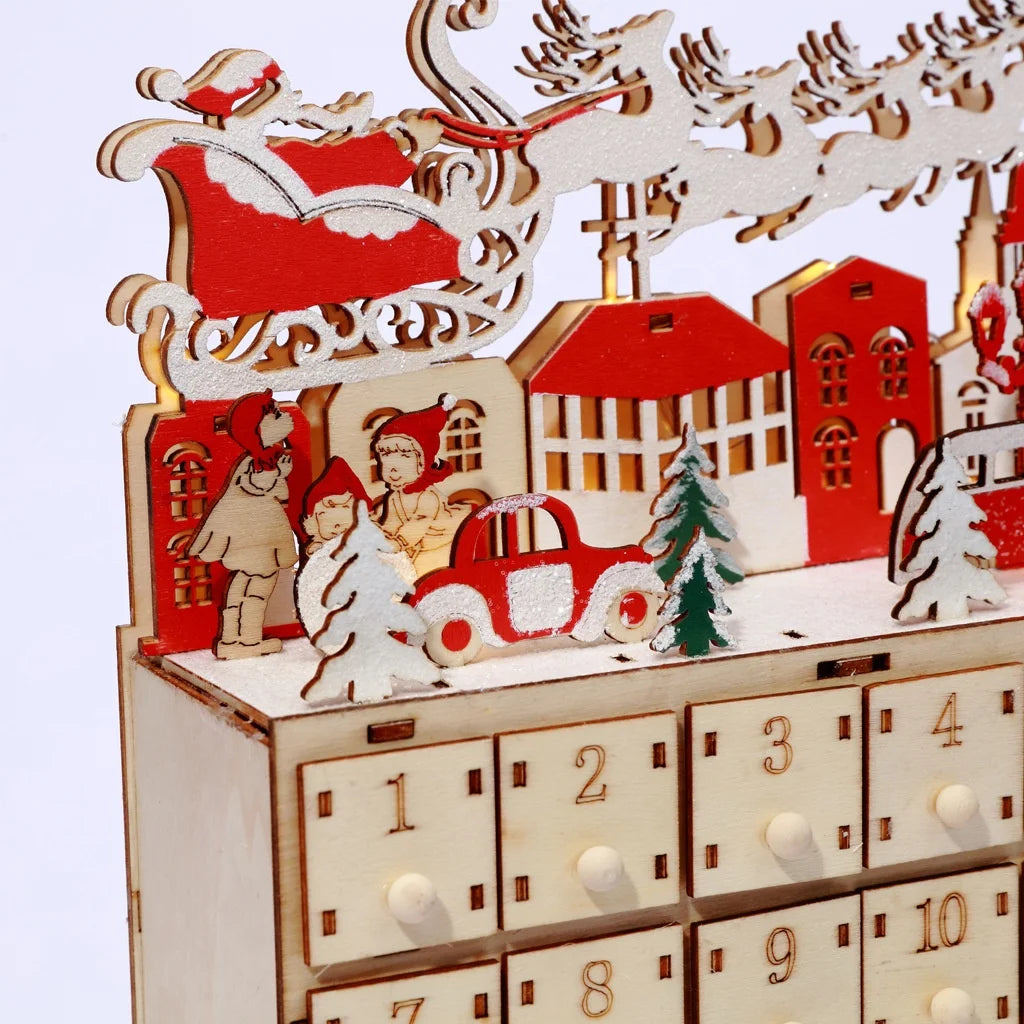Creative Holiday 24 Days Wood Countdown Calendar Decoration Wooden Christmas Gifts Crafts
