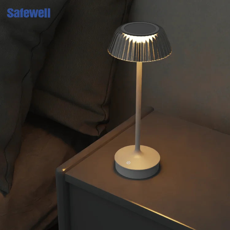 Modern Solar Rechargeable ABS Cordless LED Table Lamp RGBW Touch Dimmable IP54 Waterproof