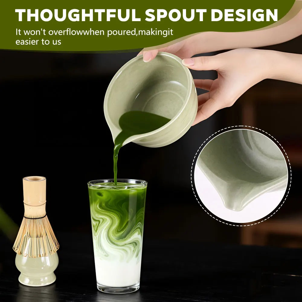 Matcha Whisk Set Ceramic Matcha Set Includes Matcha Bowl Whisk Holder Matcha Bamboo
