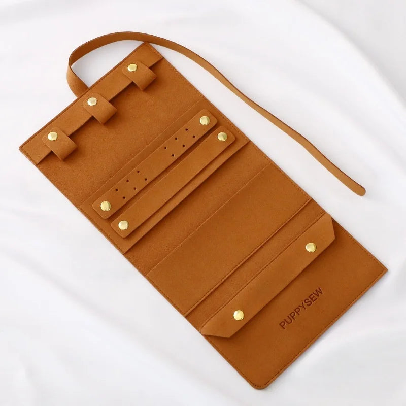 Travel Jewelry Roll Bag Foldable Travel Jewelry Organizer Case Portable Jewelry Bags