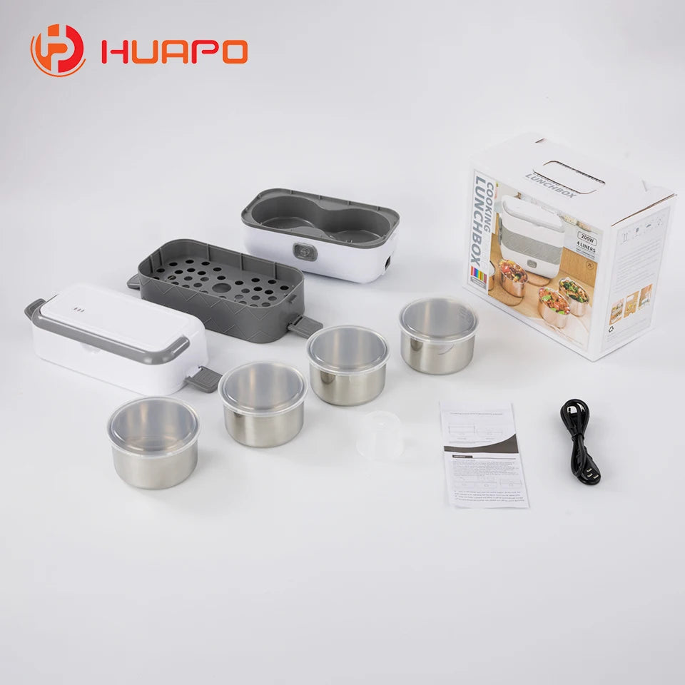 Home Office 200W Portable Heater Food Warmer Lunch Box,2 Layers Self Heating Electric