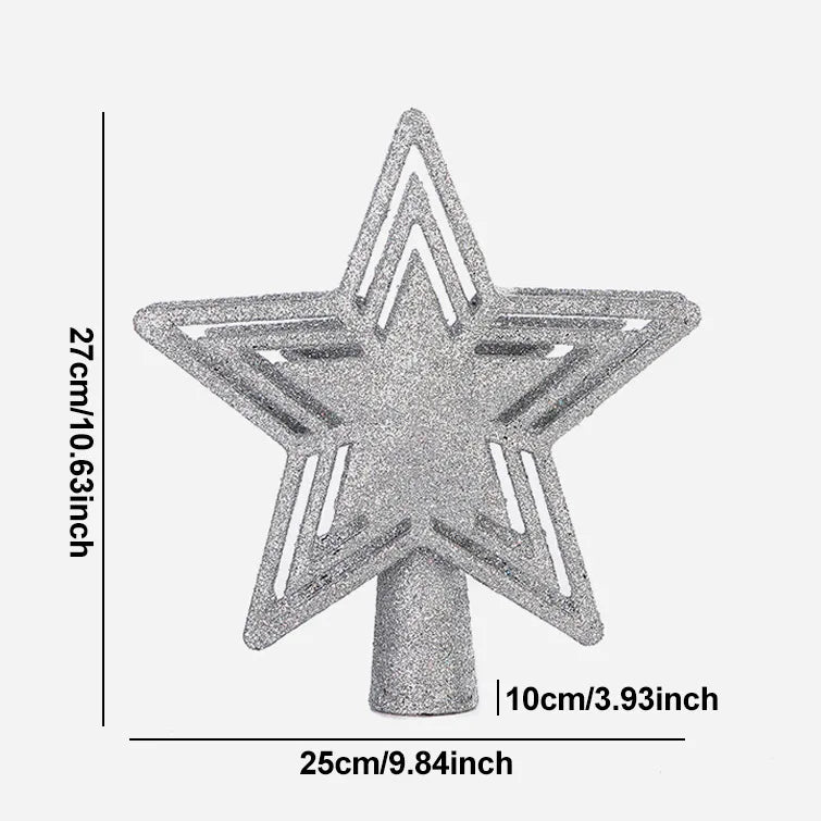 Christmas Tree Topper Star Light Projector Glitter Golden Star Tree Topper with Snowflake