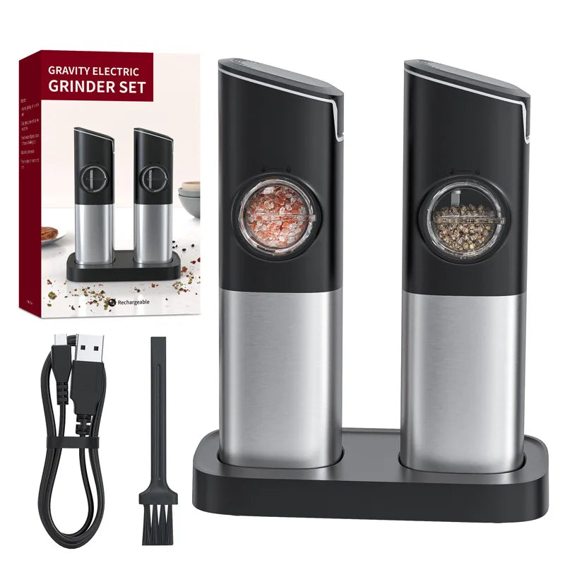 USB Rechargeable Salt and Pepper Grinder Set Electric Salt and Pepper Grinder Kitchen