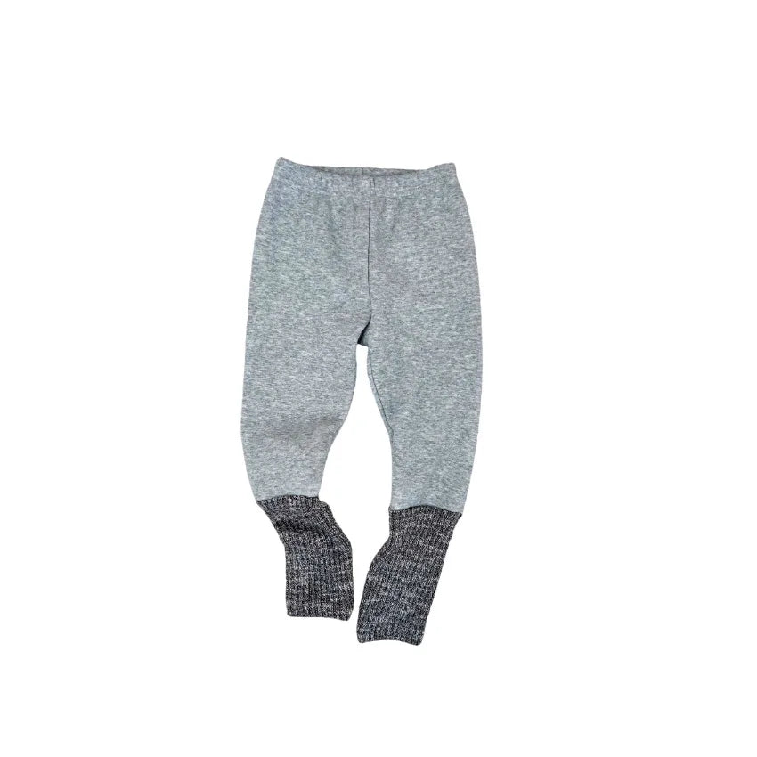 Stock Childrens Cotton Fleece-Lined Thickened DERON Base Leggings; Autumn/Winter Kids