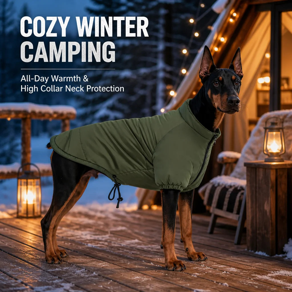 Comfortable Traditional Weatherproof Reversible Dog Jacket Reflective Safety Strips