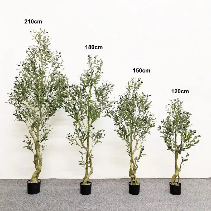 YM Real Touch Artificial Olive Tree with Fruit Potted Plant Living Room Home Indoor Decor