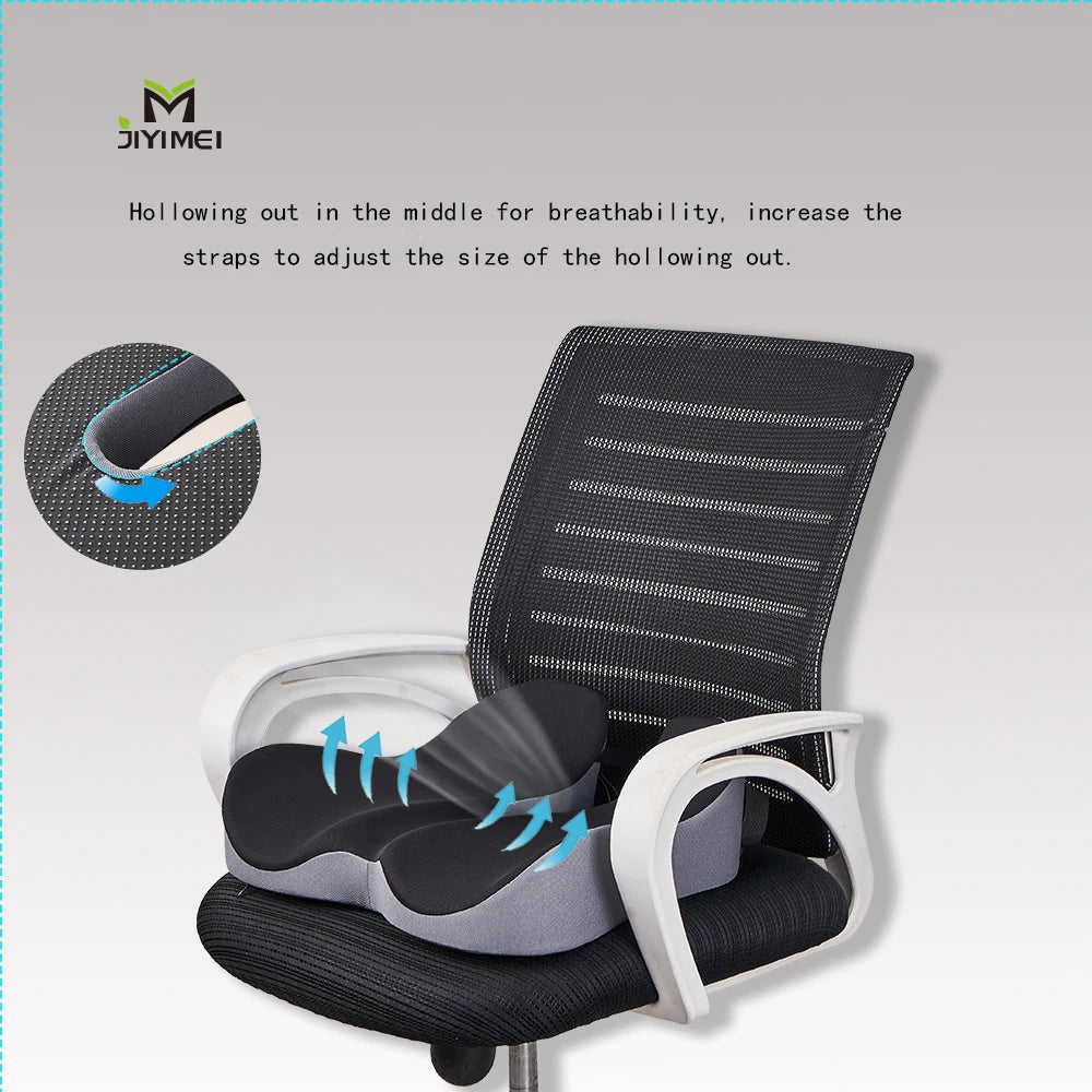 Ergonomic Memory Foam Coccyx Orthopedic Seat Cushion Air Mesh Cover Eco-Friendly Washable