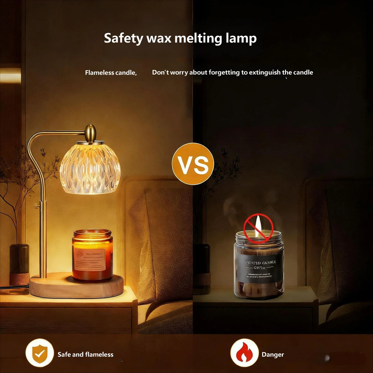 Candle Warming Lamp Flameless Candles Tinted Glass Warm Small Home Use Paraffin Wax