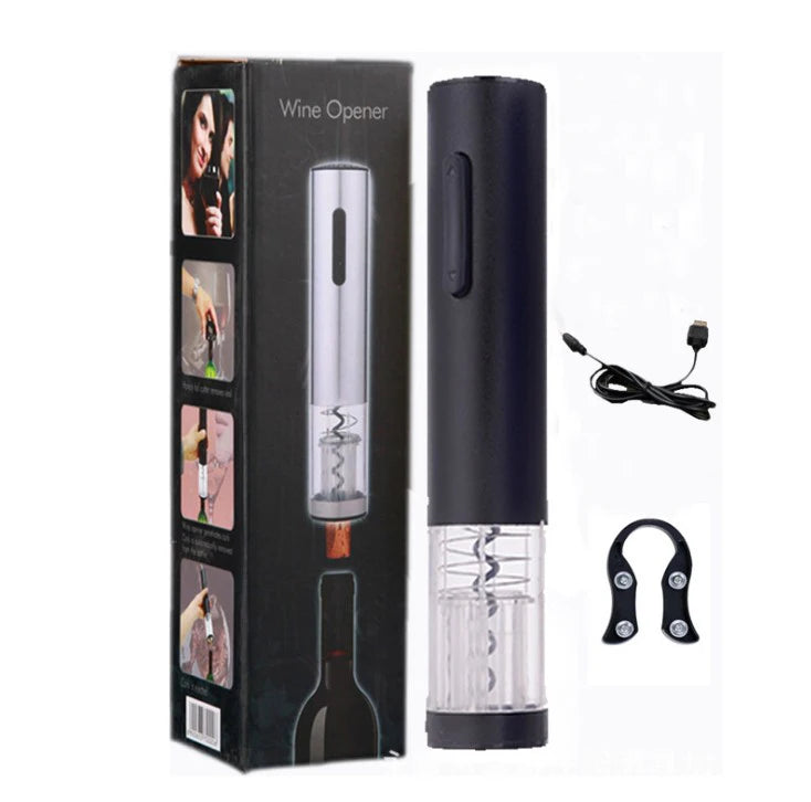 Stainless Steel Plastic USB Cable Rechargeable Eco-Friendly Portable Electric Red Wine