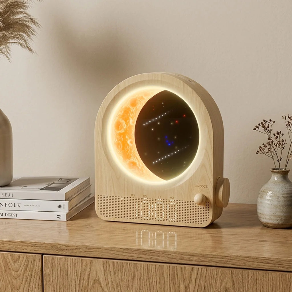 Sunrise Wake Up Light Dimmable 3D Moon Lamp With Meteor Effect 12 Level Volume Dual