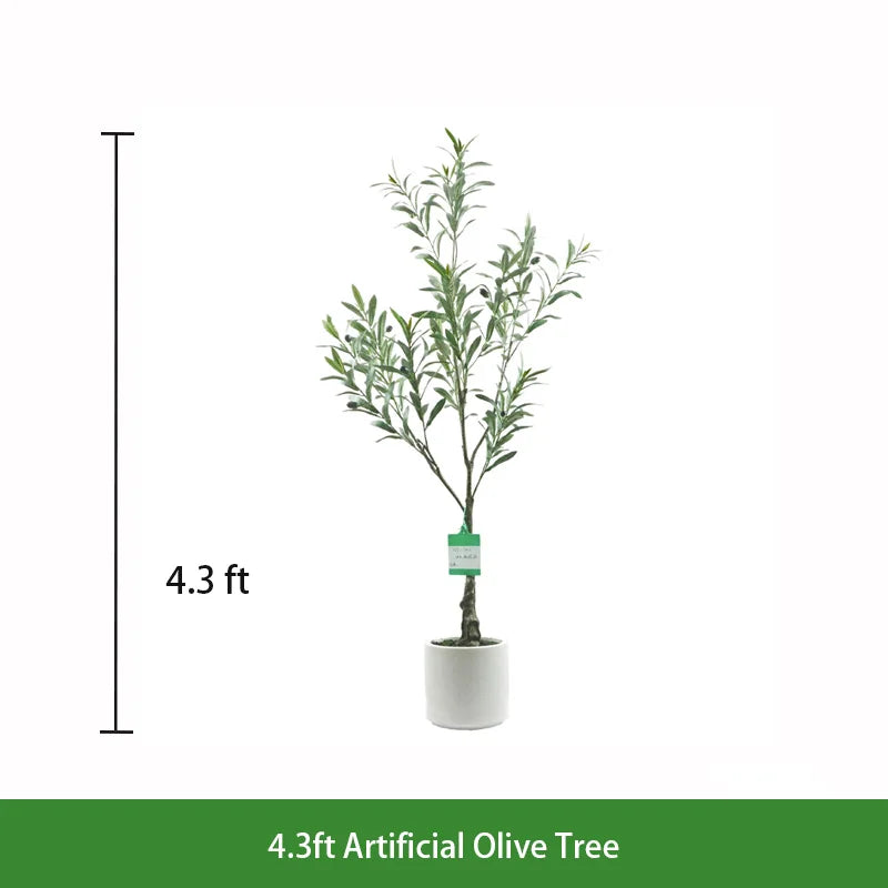 Lifelike Real Touch Artificial Potted Olive Tree Decorative Faux Plant for Indoor Outdoor