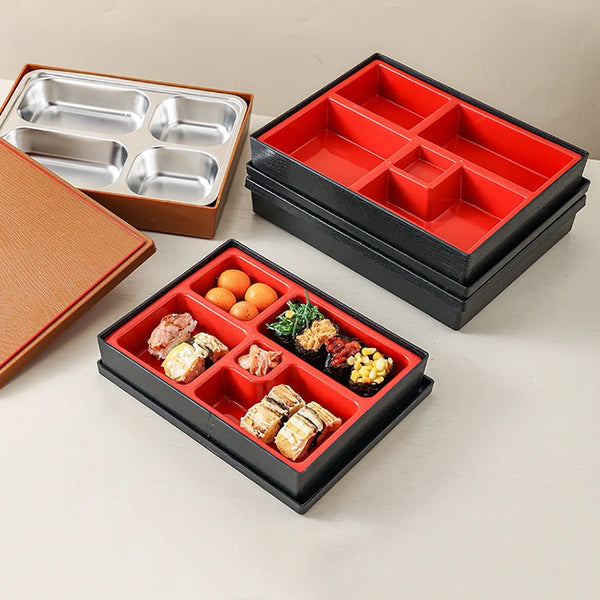 Japanese Style Creative Office Worker 5-Grid Plastic Convenient Lunch Box Sushi Box Bento