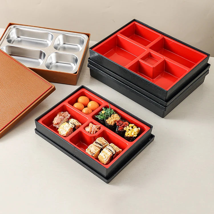 Japanese Style Creative Office Worker 5-Grid Plastic Convenient Lunch Box Sushi Box Bento