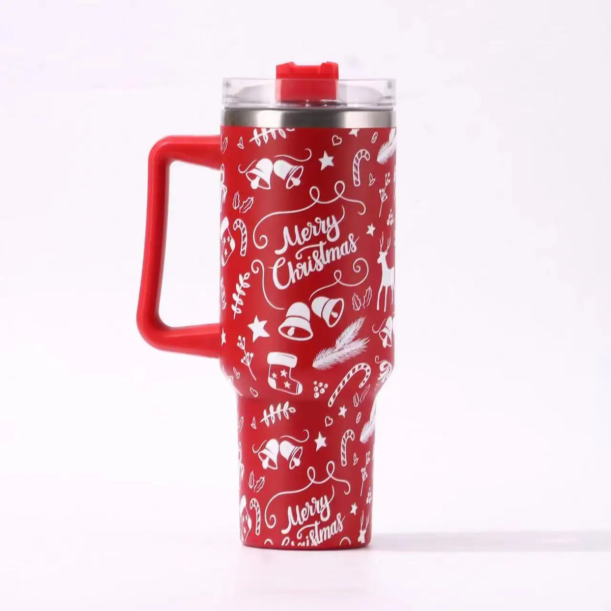 Christmas Gift 40Oz Insulated Stainless Steel Travel Tumbler with Handle And For Straw