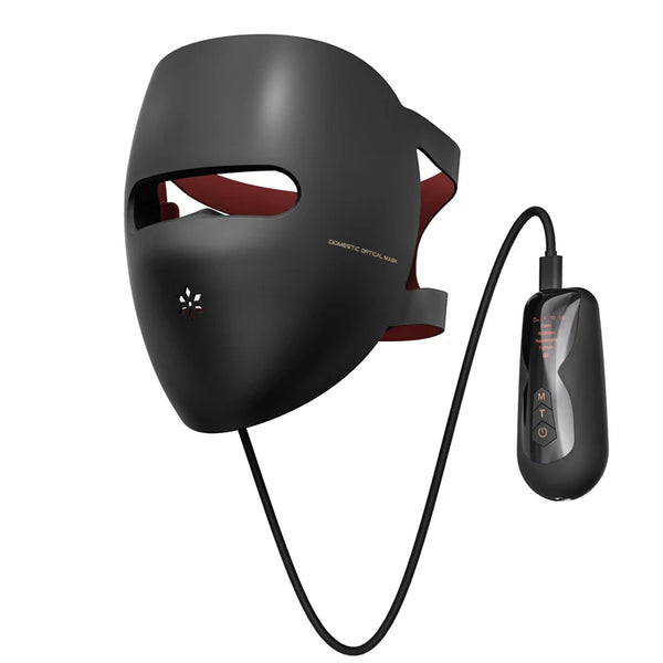 Rechargeable LED Face and Neck Mask with Red Light, Brown or Black