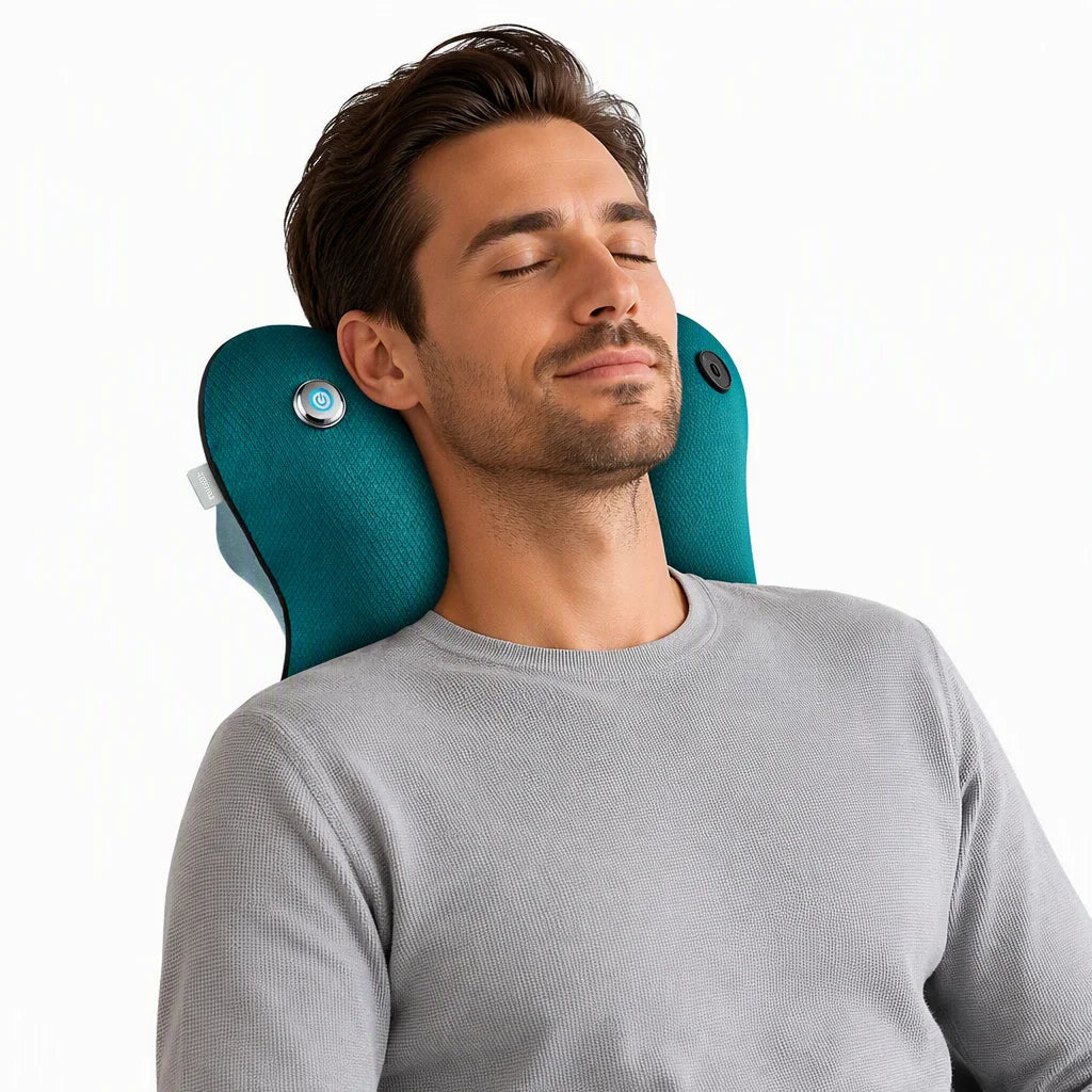 Portable Electric Neck Massager Shiatsu Massage Pillow With Heat Rechargeable Neck