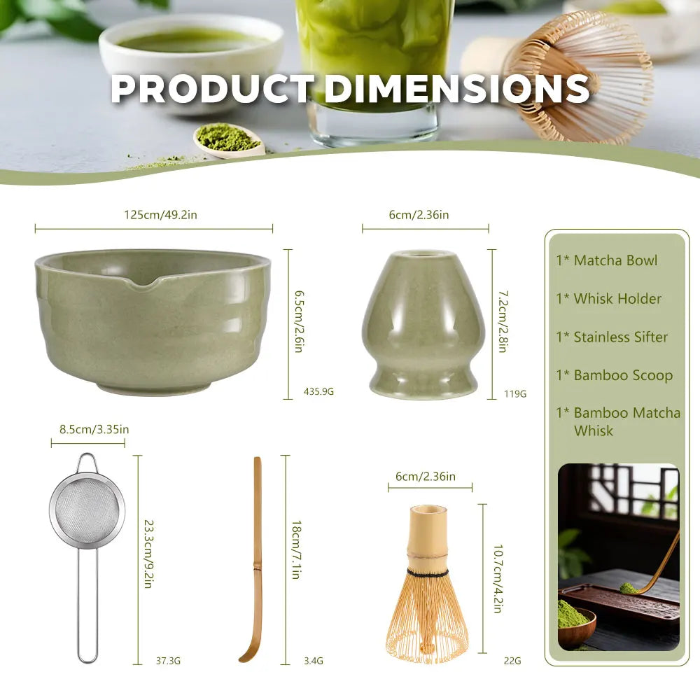 Matcha Whisk Set Ceramic Matcha Set Includes Matcha Bowl Whisk Holder Matcha Bamboo