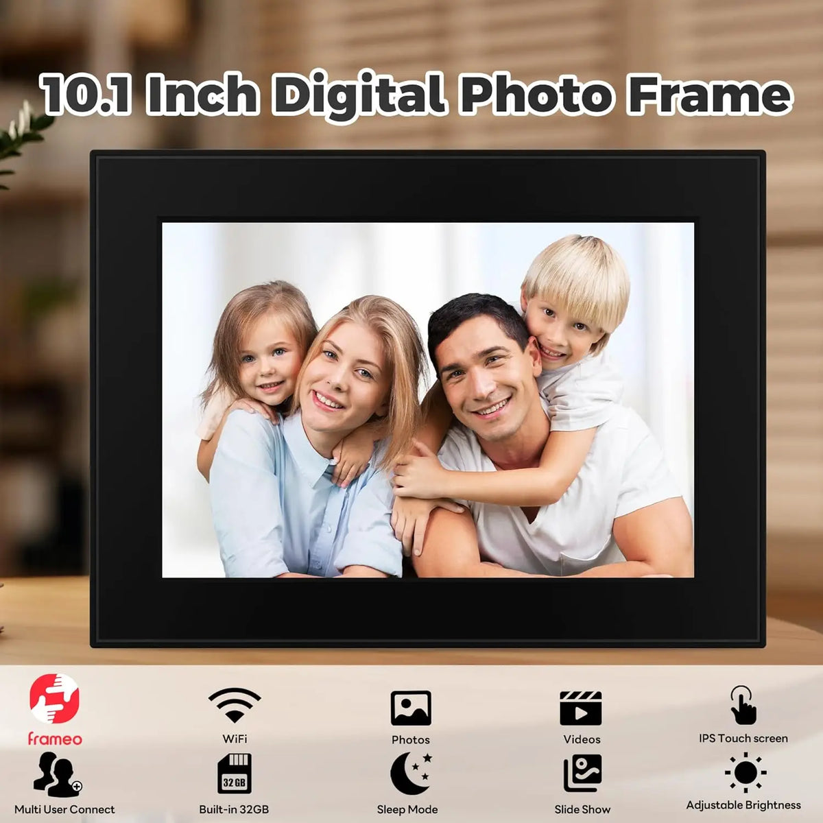 10.1 Inch 1280*800 16:10 32GB Wifi Touch Smart Digital Photo Picture Video Frame Plastic