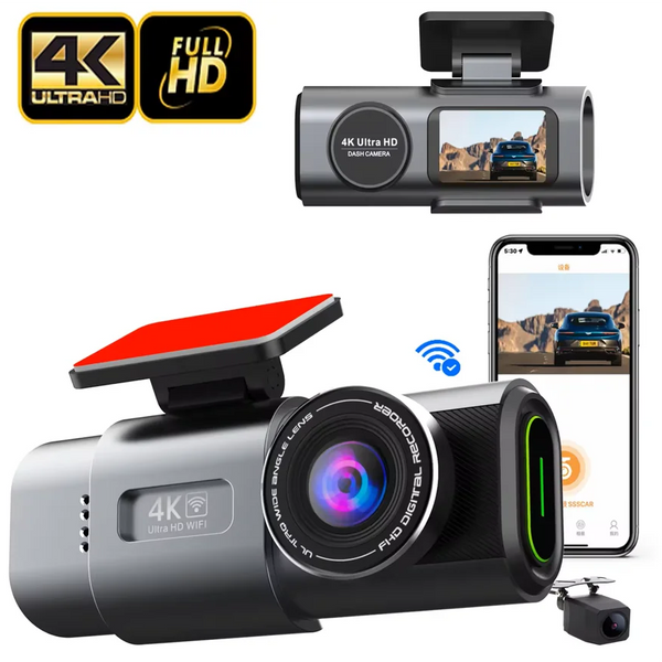 Mini Car Dvr 4K Dash Camera Wifi Dual Lens Front and Rear Car Camera Black Box Dash Cam
