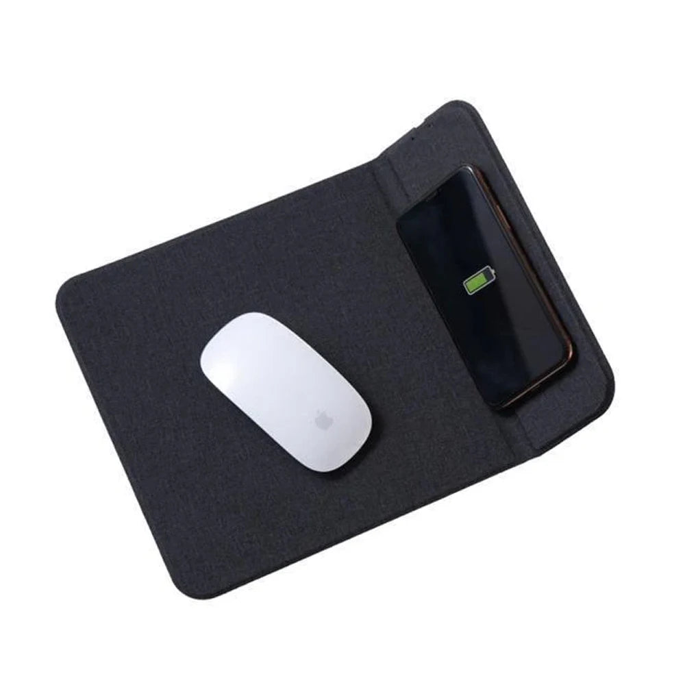 Fast 15W Wireless Charging Desk Mat with Wrist Rest Cartoon Design Leather Waterproof