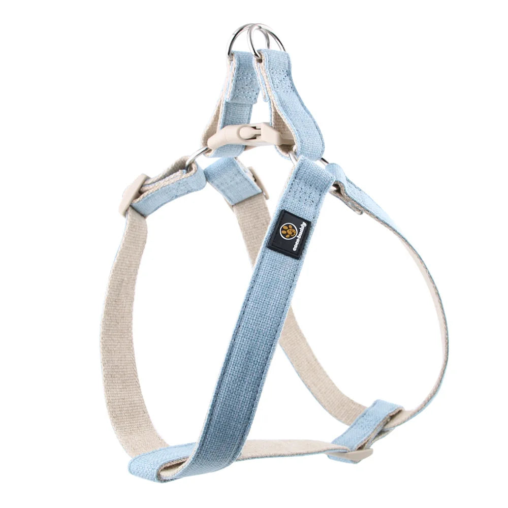 Eco-Friendly Cotton Linen Step-In Vest-Style Dog Harness Adjustable No Pull Soft