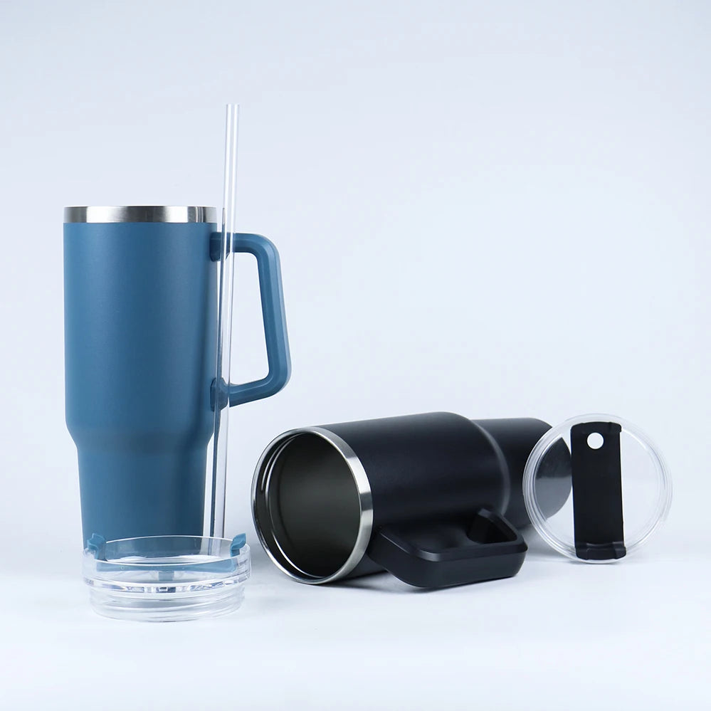 40oz Stainless Steel Powder Coated Tumbler with Handle Travel Cup for Water for Back