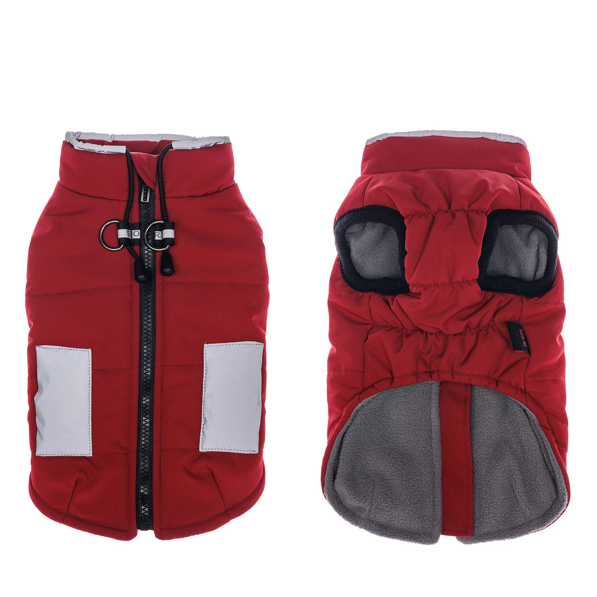 Water Resistant Pet Puffer Vest Reflective Pocket Design Dog Warm Jacket With Leash Ring