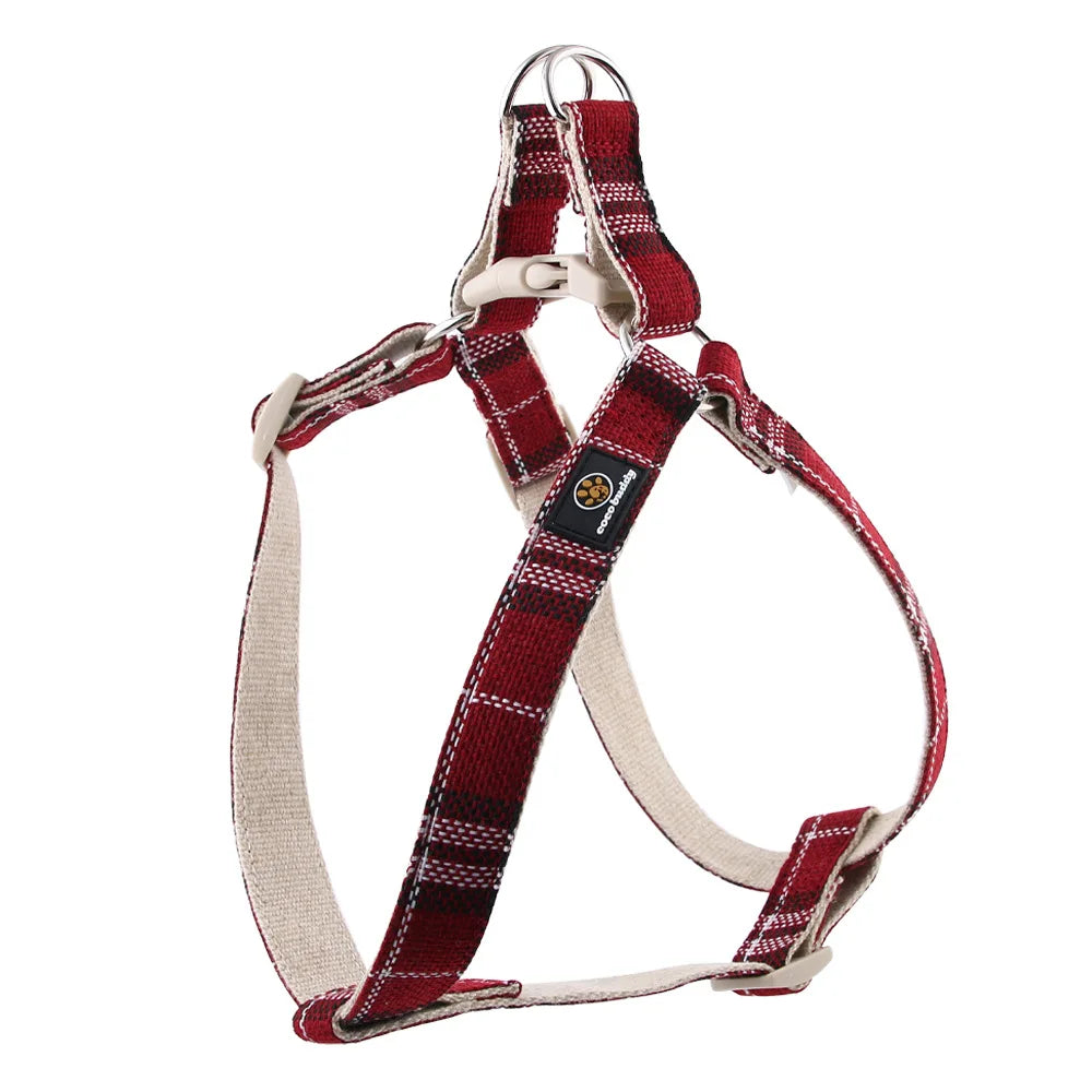 Eco-Friendly Cotton Linen Step-In Vest-Style Dog Harness Adjustable No Pull Soft