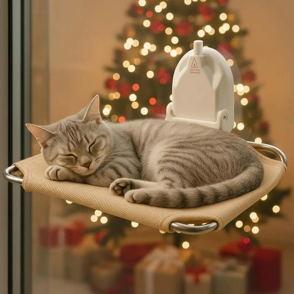 Foldable Metal Frame Single Suction Cup Cat Window Perch Lounger Hammock Seat Resting Bed