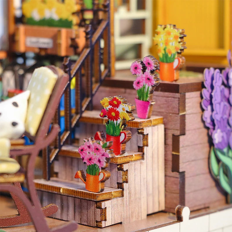 Garden House Miniature Book Nook Mini Dollhouse Kit M2313 Garden House Diy Book Nook Kits