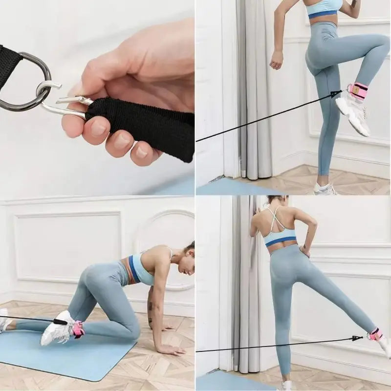 6 Pcs Set TPE Loop Resistance Bands Ankle & Leg Exercise Band for Speed Training