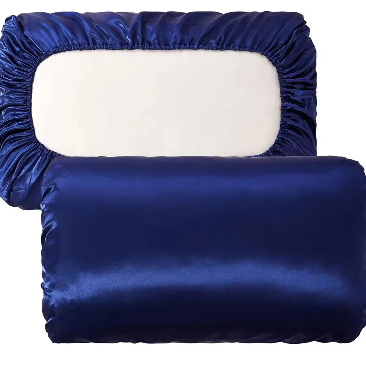 Summer Silk Satin Pillowcase Elastic Band No Zipper Super Soft Imitation Silk Pillow