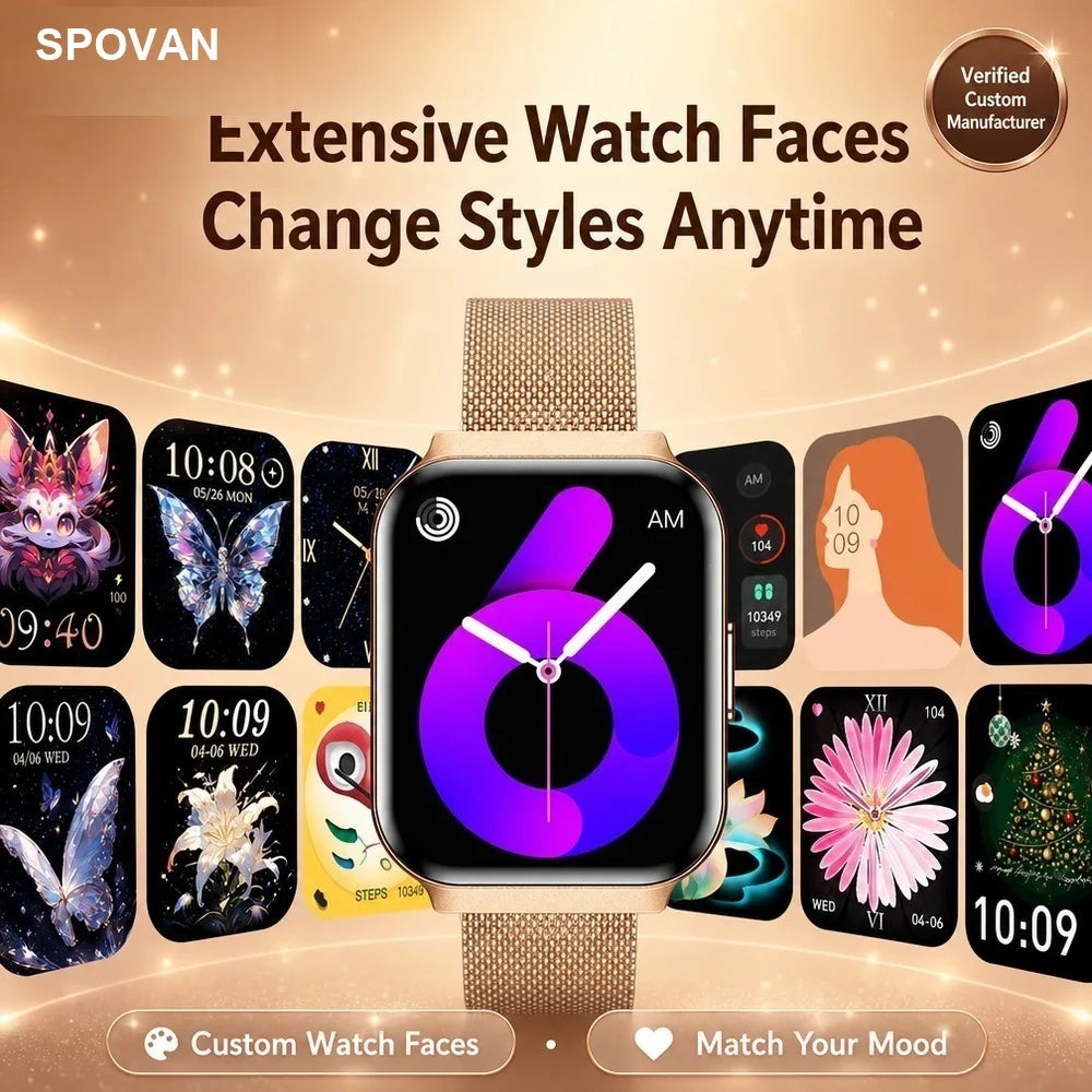 Ultra-Thin Ultra-Light Women Smart Watch, Full Aluminum Alloy Case 1.75 Inch Fitness