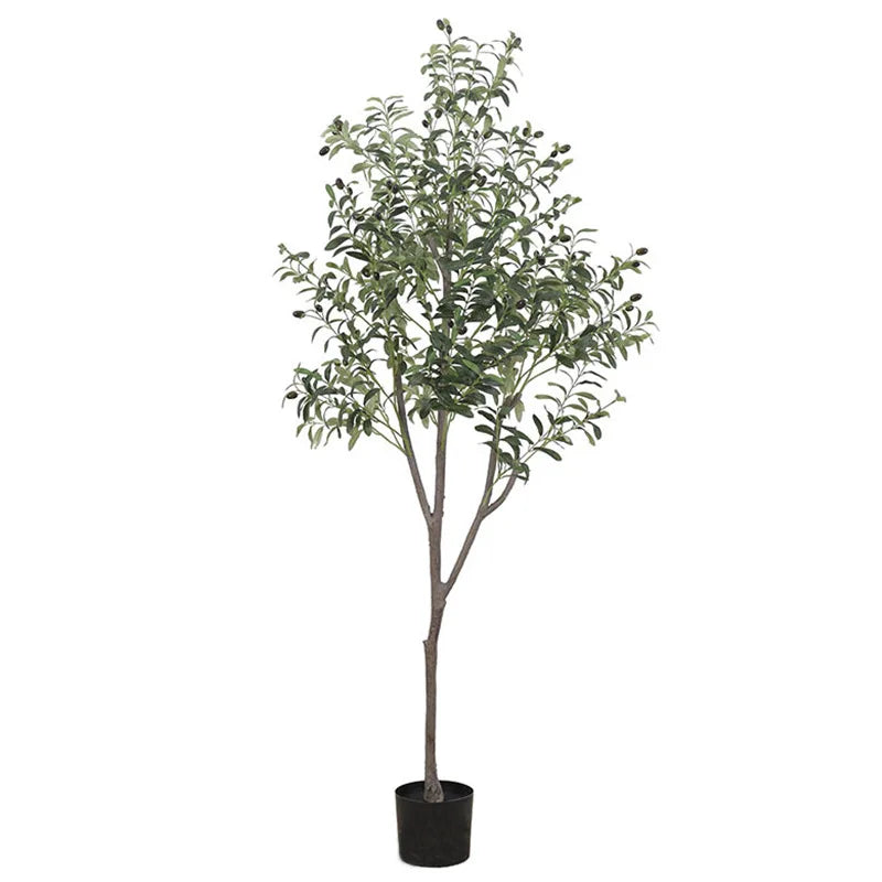 Artificial Olive Tree Plastic Eco-Friendly Potted Plant for Living Room Floor Interior