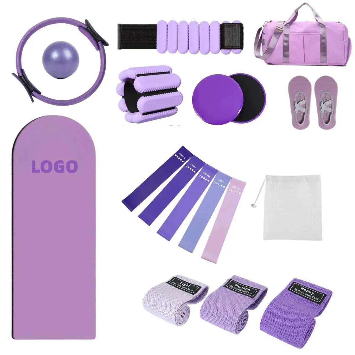 Yoga Mat Dumbbells Set Power Ring Silicone Pilates Kit Set Pilates Accessories Customized