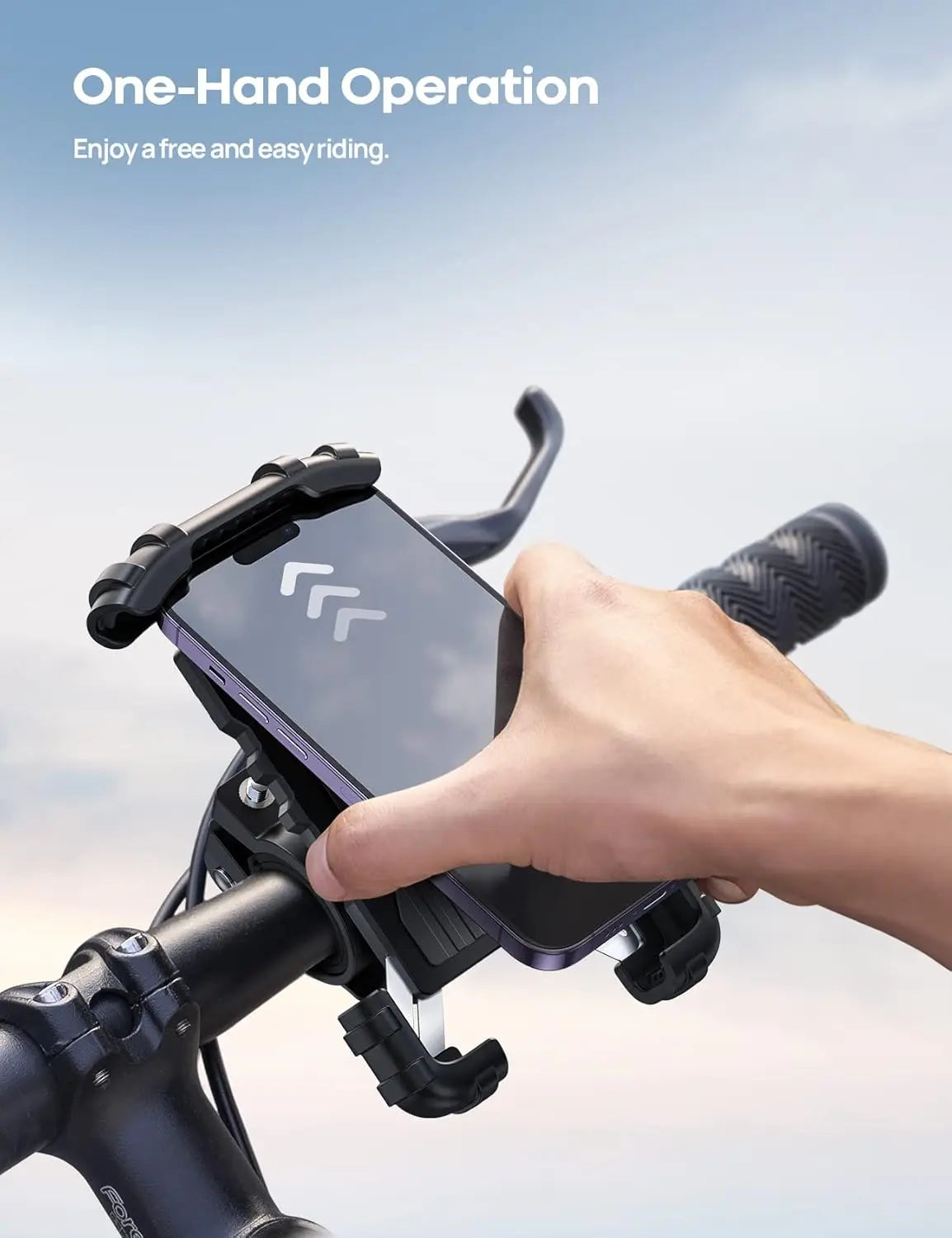 Bike Phone Holder for 4.7\" 6.8\" Smartphones Motorcycle Handlebar Cell Phone Clamp