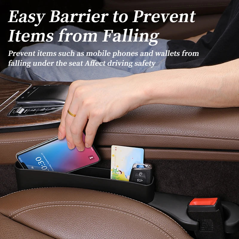 Set of 2 Soft Foam Multifunctional Car Seat Side Gap Filler with Organizer Universal Fit
