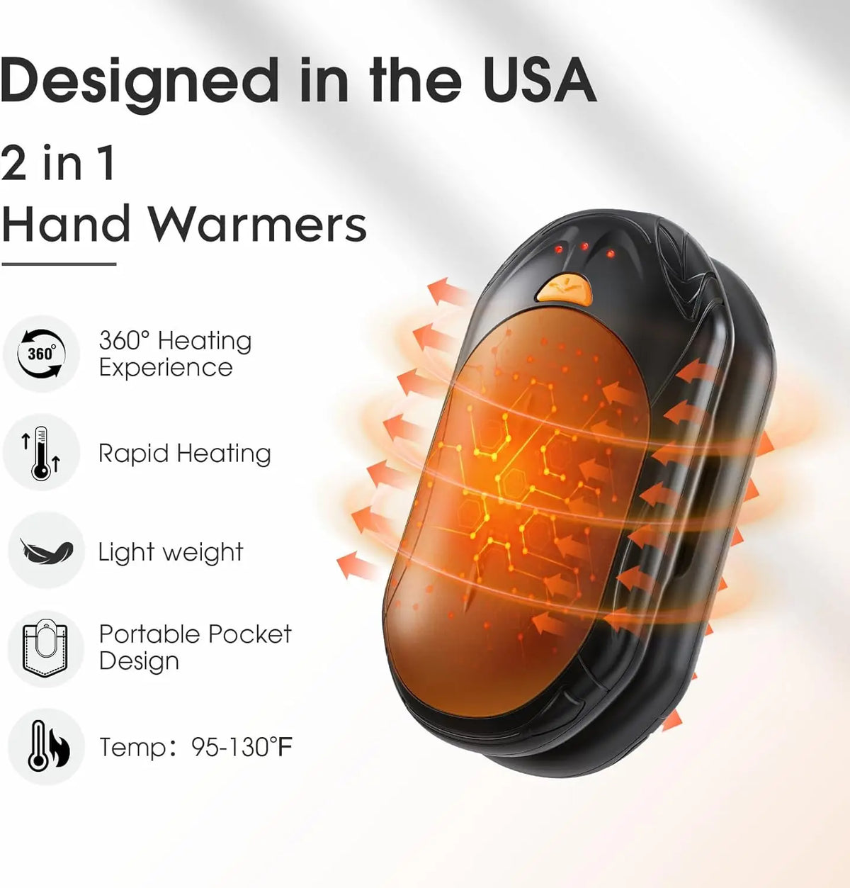 Aaoyun Rechargeable Wireless Cuddle Hand Warmer Reusable Portable Pocket Heater Hand