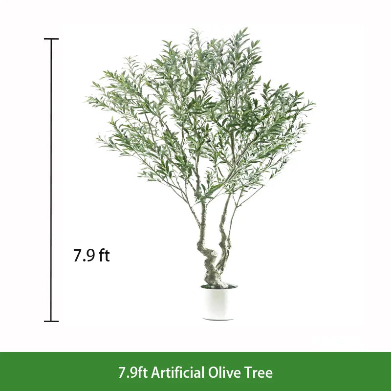 Lifelike Real Touch Artificial Potted Olive Tree Decorative Faux Plant for Indoor Outdoor