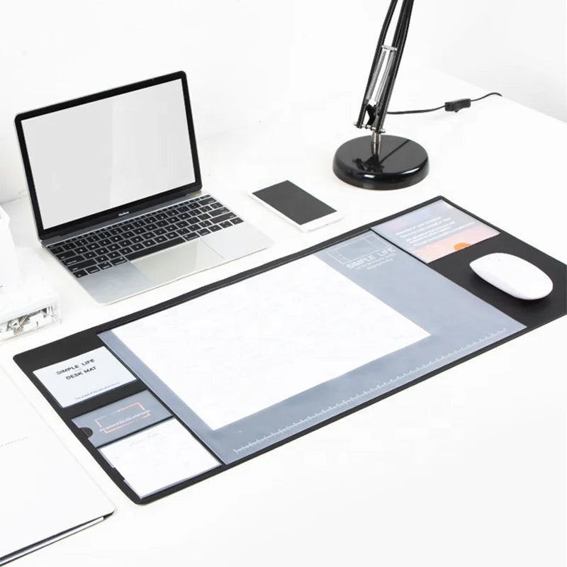 Custom Waterproof Large Size Office Vegan PU Leather Calendar Desk Mat